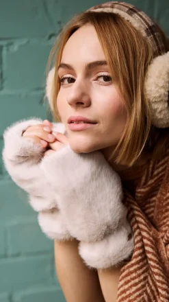 Barts Britamu Fingerless Gloves cream Online