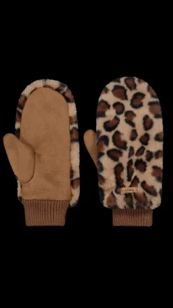 Barts Fur Mitts print brown New