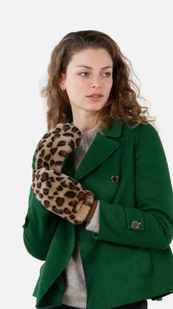 Barts Fur Mitts print brown New