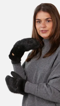 Barts Fur Mitts black Clearance