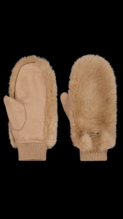 Barts Fur Mitts light brown Discount